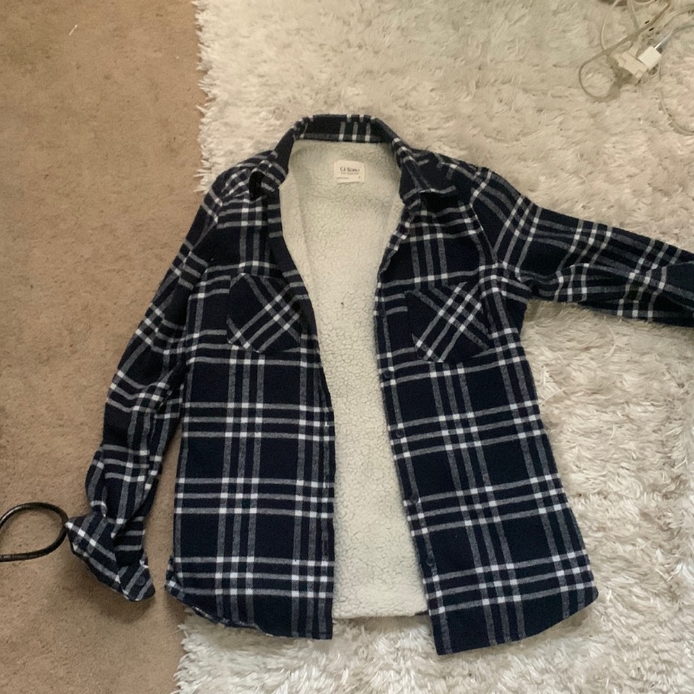 soft, fuzzy flannel. size small. super warm and comfy.